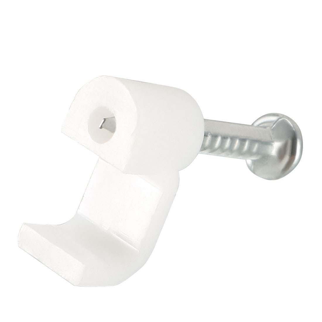 200pcs Flat Cable Clip Nail Coaxial Tacks Wire Clips 5mm White
