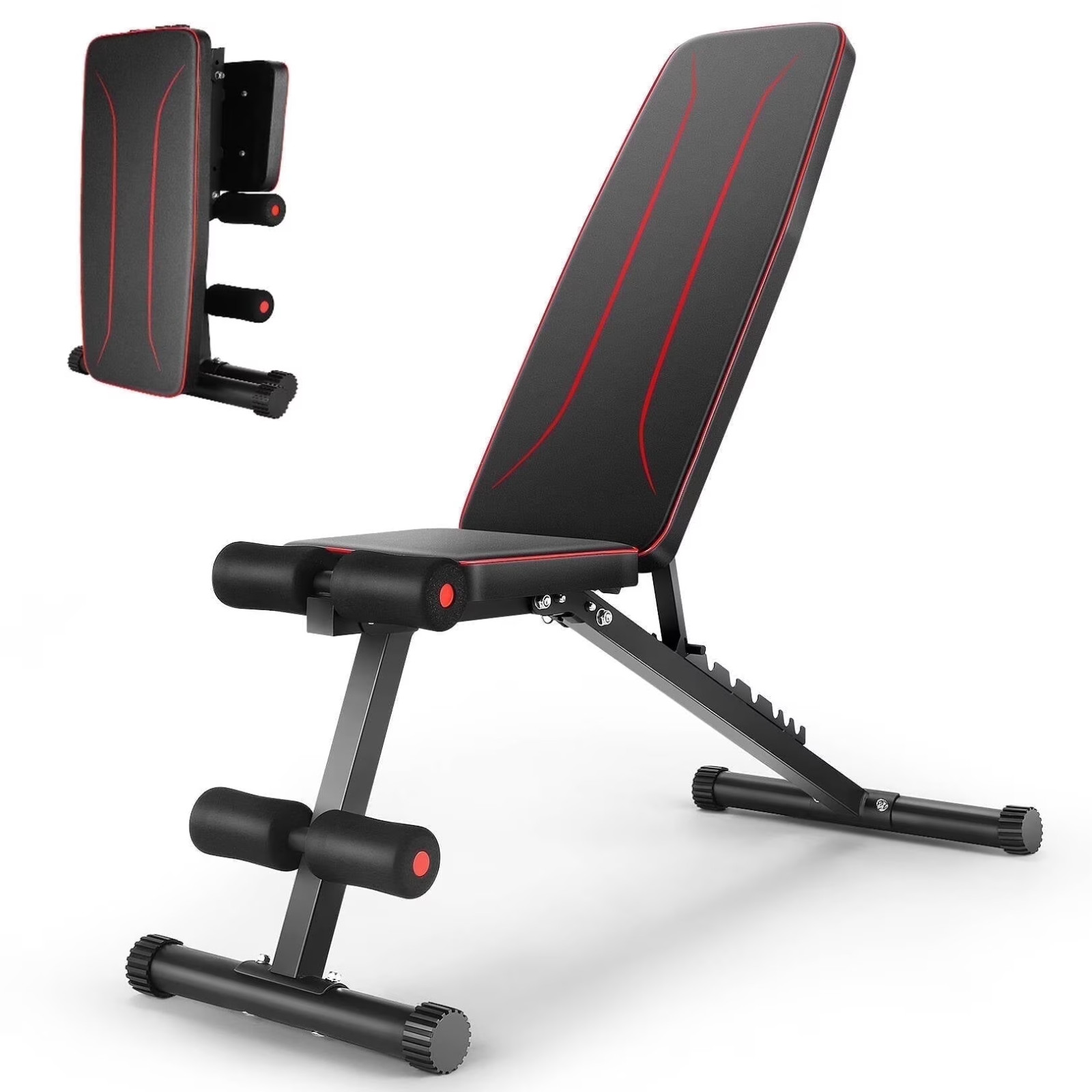 Foldable Weight Bench for Full Body Workout Bench Press, 660LBS Adjustable Weigh