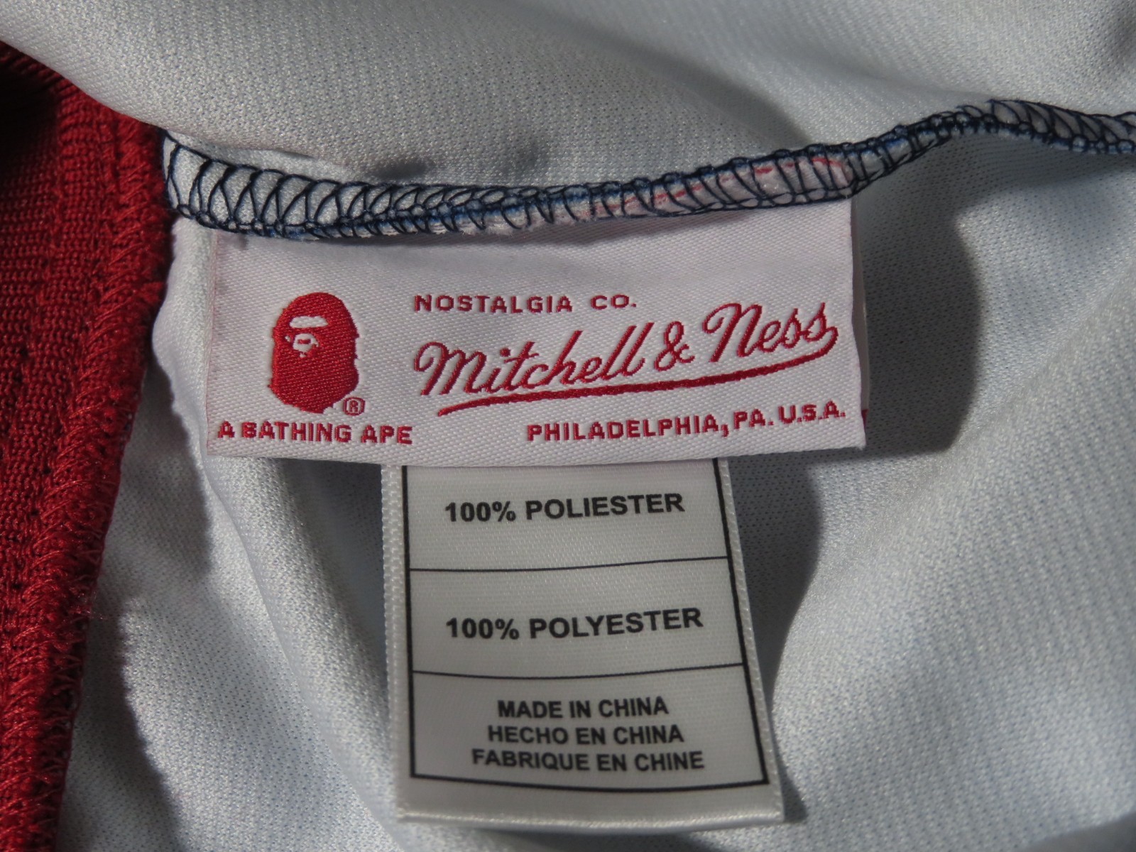 22599 bape mitchell&ness Los angeles angels jacket blue L