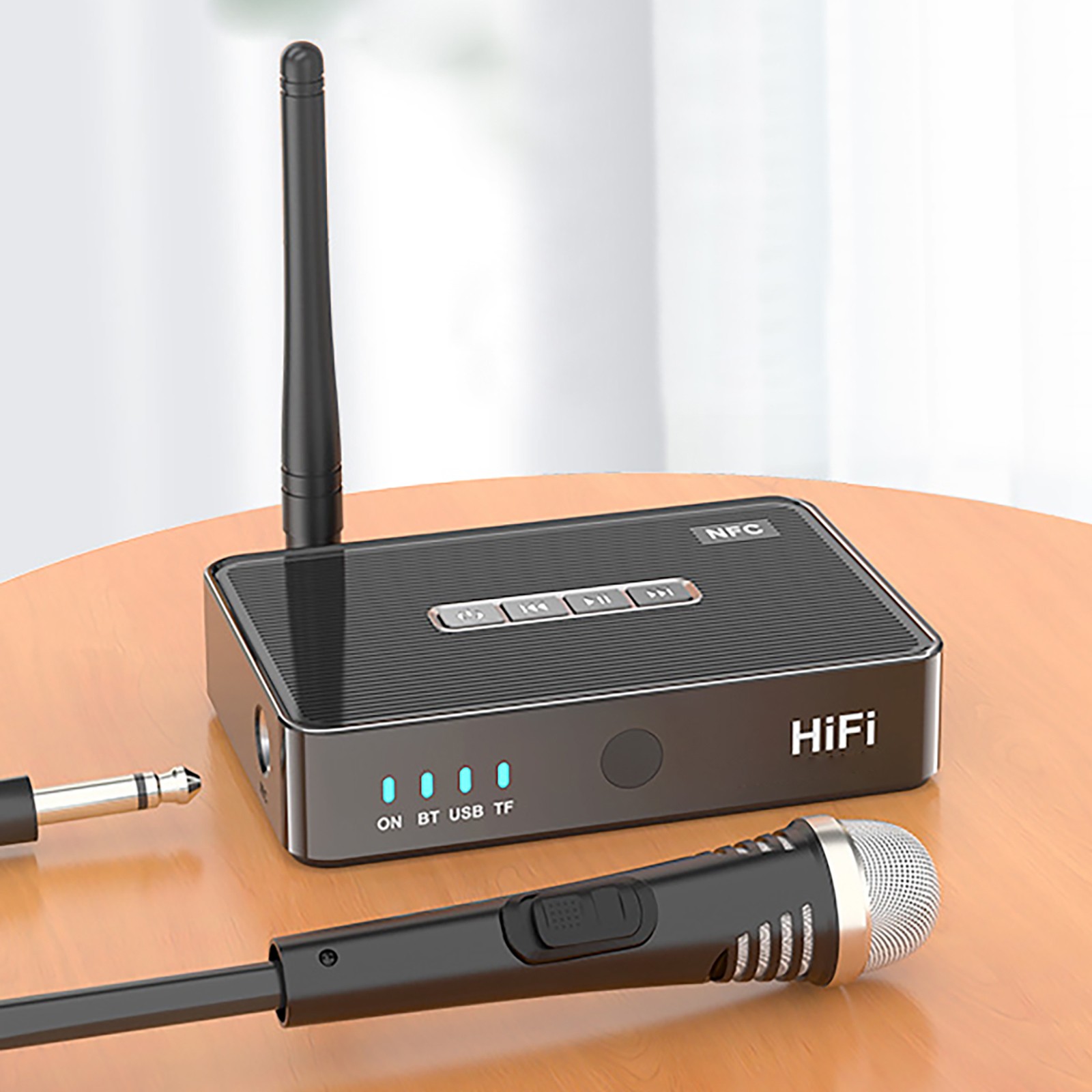 Bluetooth5.1 Digital Receiver Wireless NFC to RCA Stereo Audio Amplifier Adapter