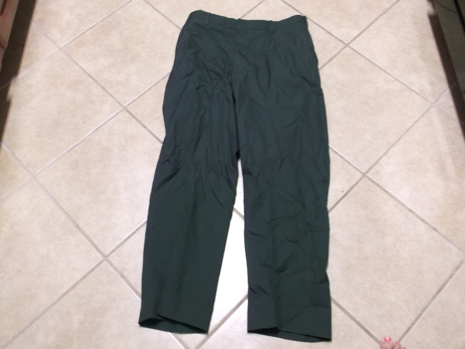 ARMY MENS GREEN POLYWOOL SERGE DRESS PANTS SIZE 34L x 29"