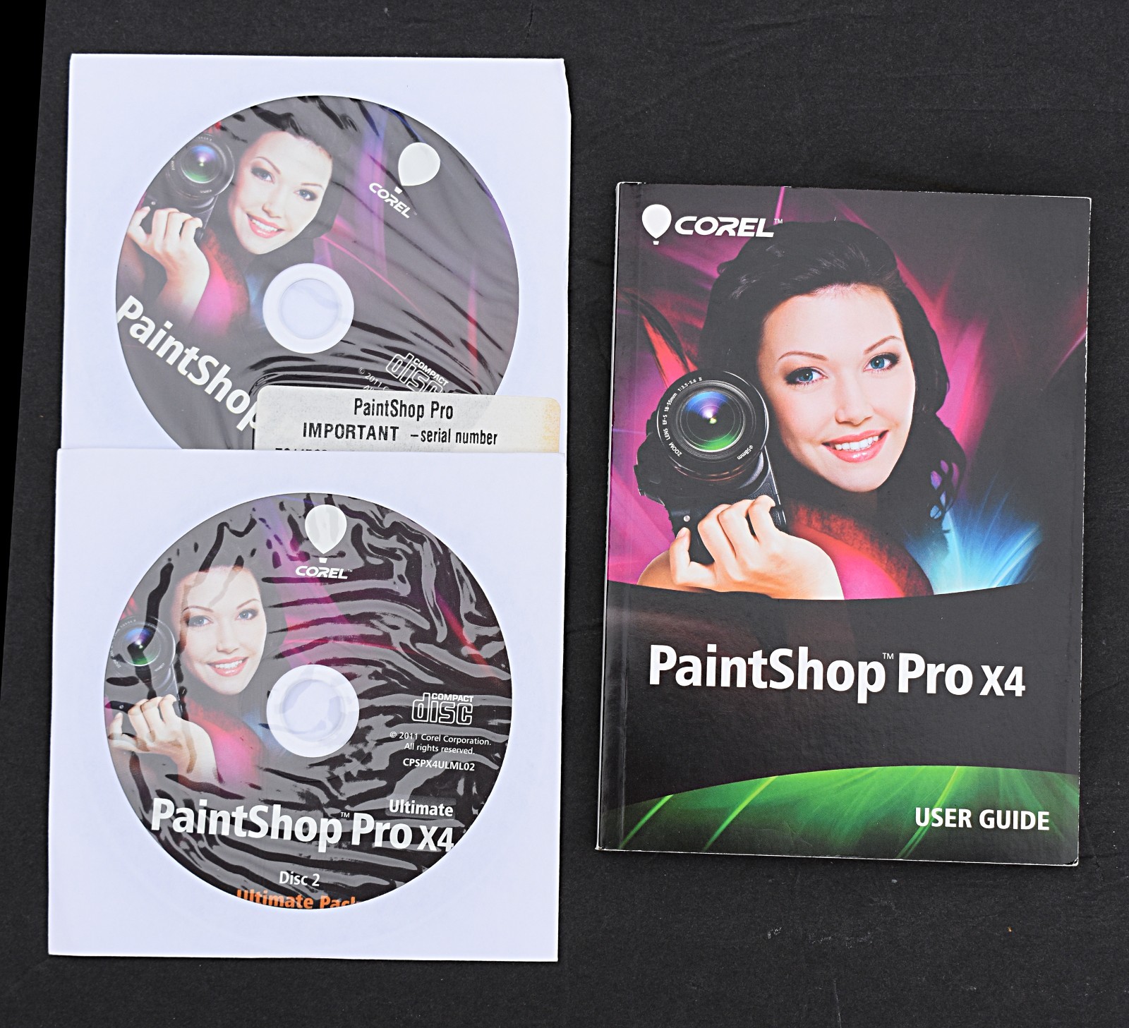 COREL 2x Discs - PaintShop Pro X4 Software with Serial Number–Tested for Install