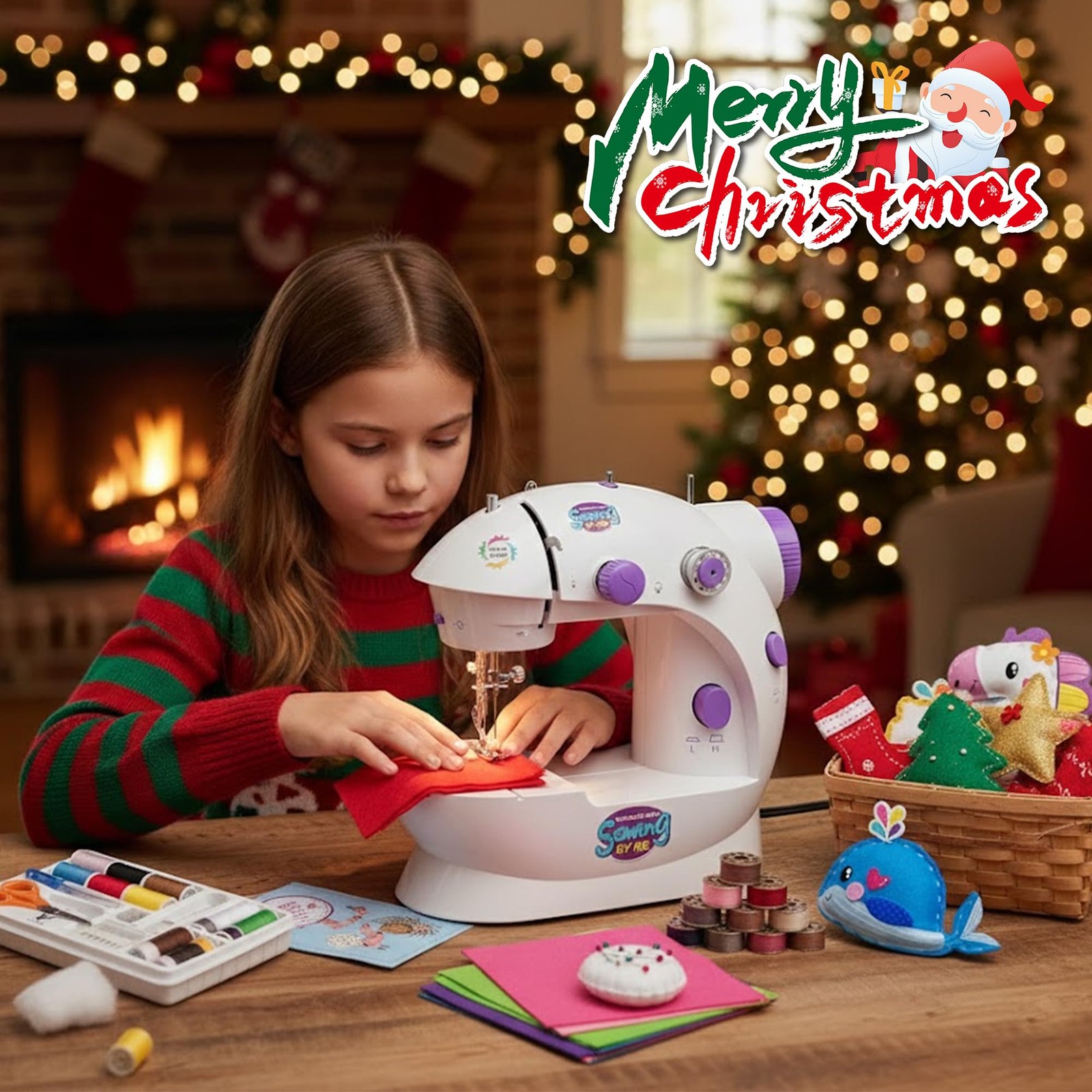 Sewing Machine for Beginners with Extension Table, Adjustable 2-Speed 2-Thread M
