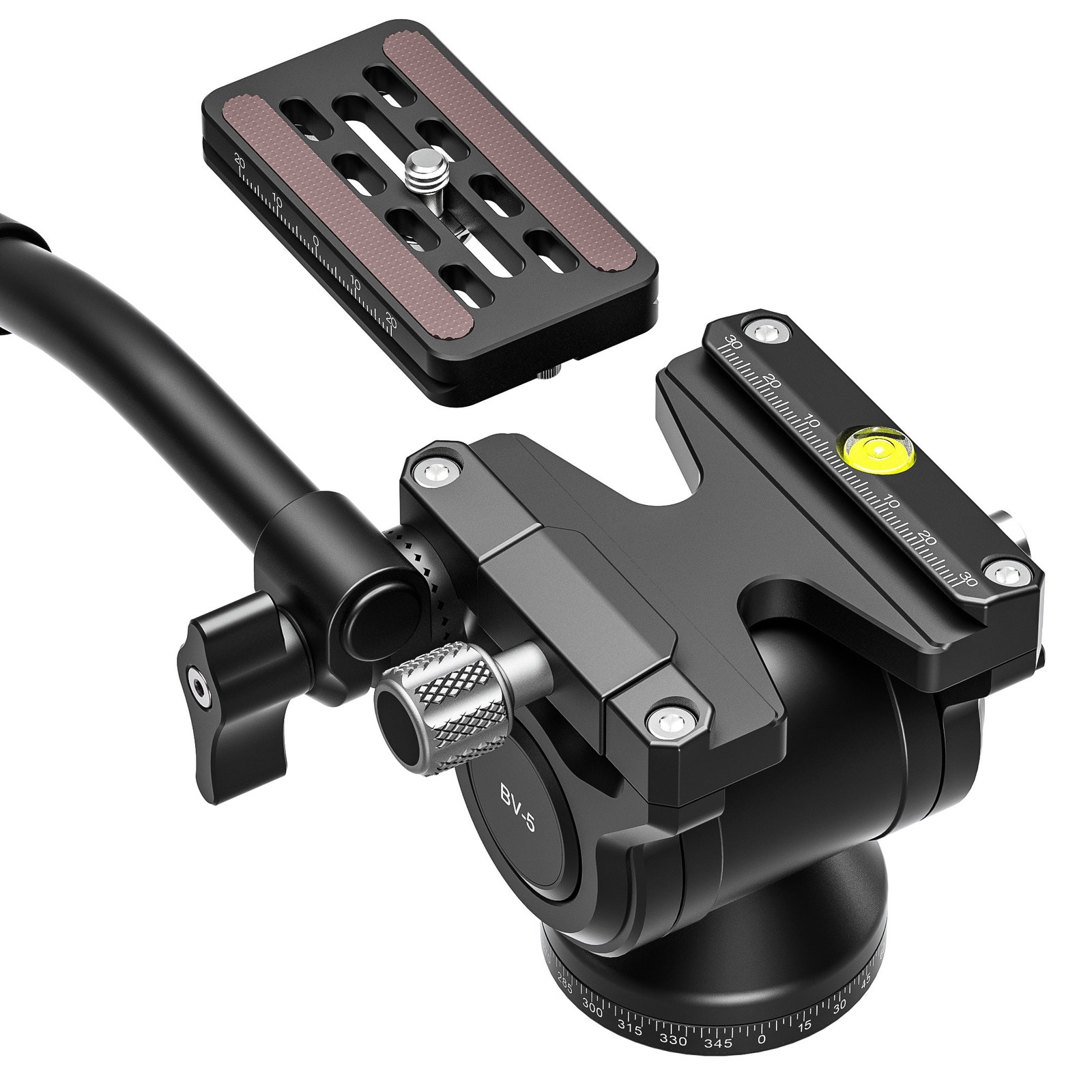 Leofoto BV-5B Mini Fluid Head for Optics | Shorter Handle | Arca Compatible