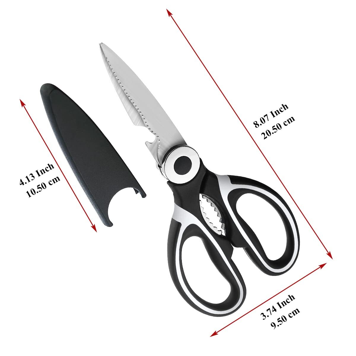 2 Pack Multifunctional Kitchen Shears Stainless Steel Cooking Poultry Scissors