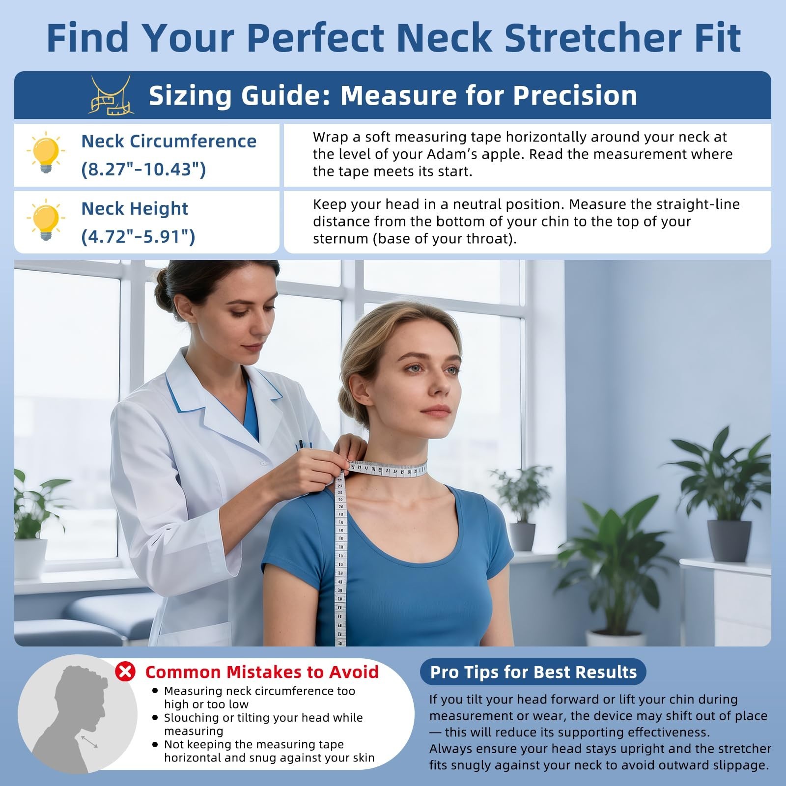Neck Stretcher Cervical Traction, Adjustable Cervical Neck Traction Device, N...