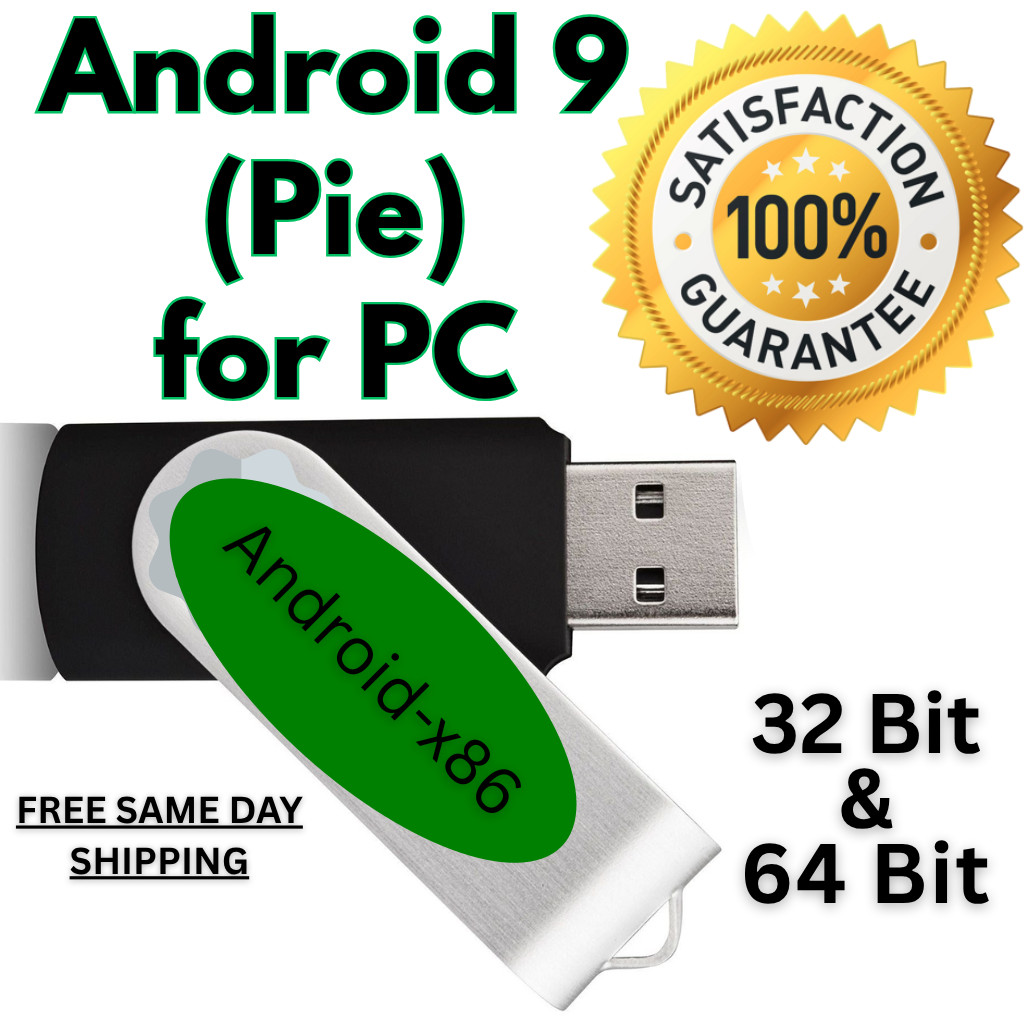 Android Pie x86 9.0 for PC Boot FAST USB Linux Install Live 32 Bit and 64 Bit