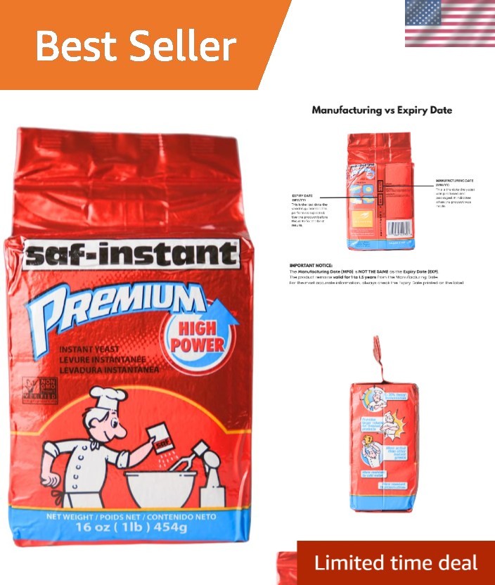 SAF Instant Yeast 16 Oz - For Perfect Dough Rising & Professional Results