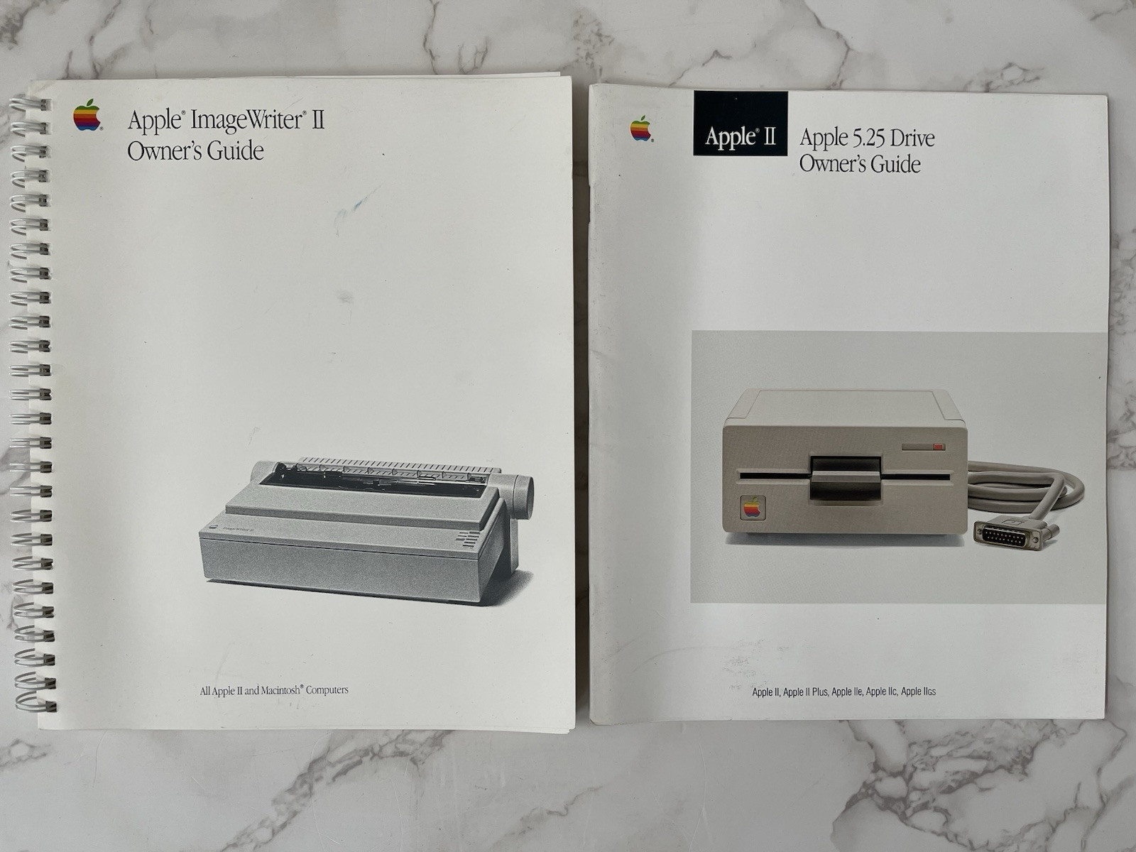 Lot of 2 Apple Owner Guides ImageWriter II & 5.25 Drive Manual