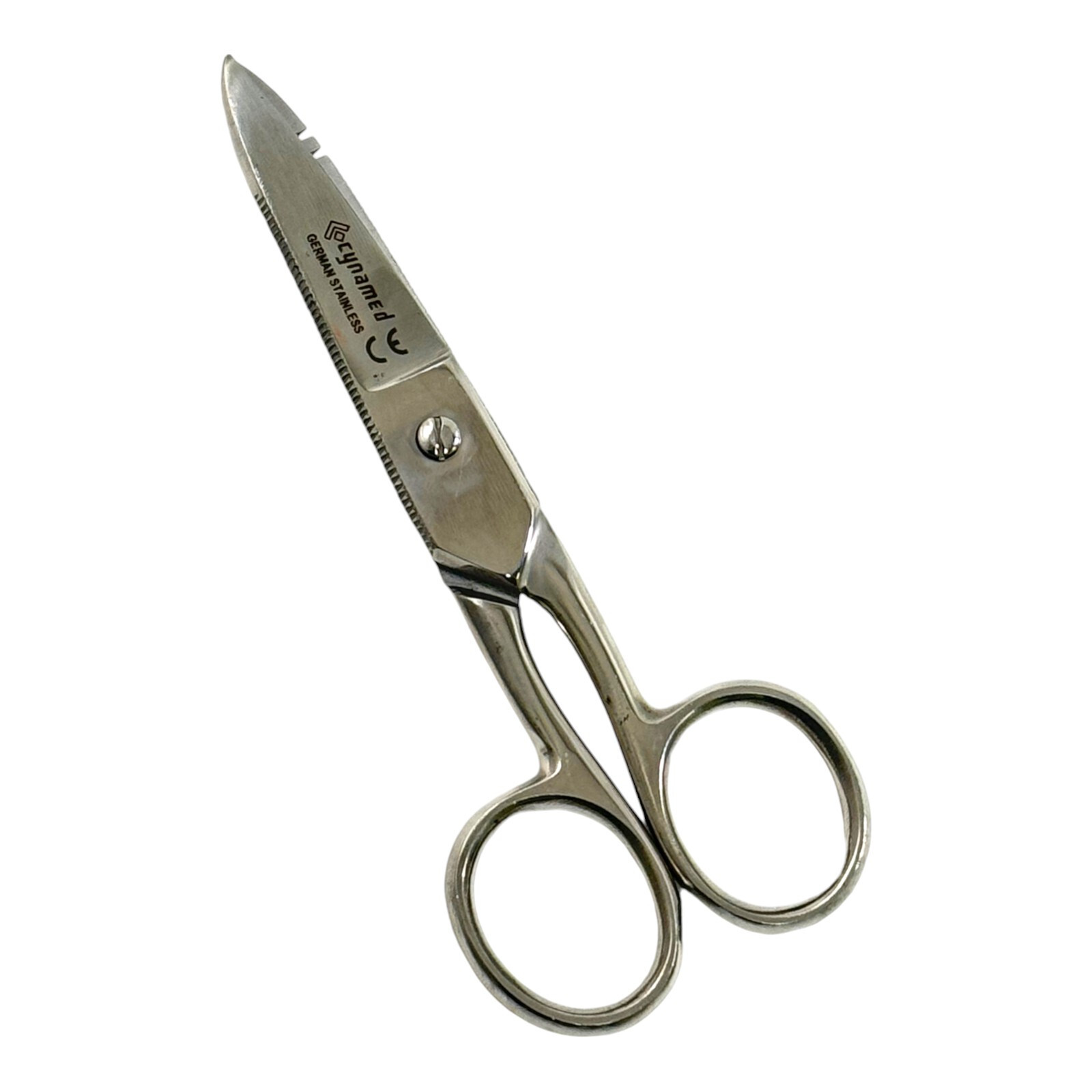 Stainless Steel Electrical Wire Cutting and Stripping Scissors 5.25", Serrated