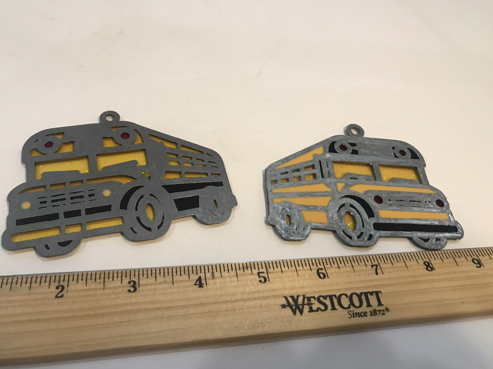 window hanging suncatcher acrylic school buses pair two yellow