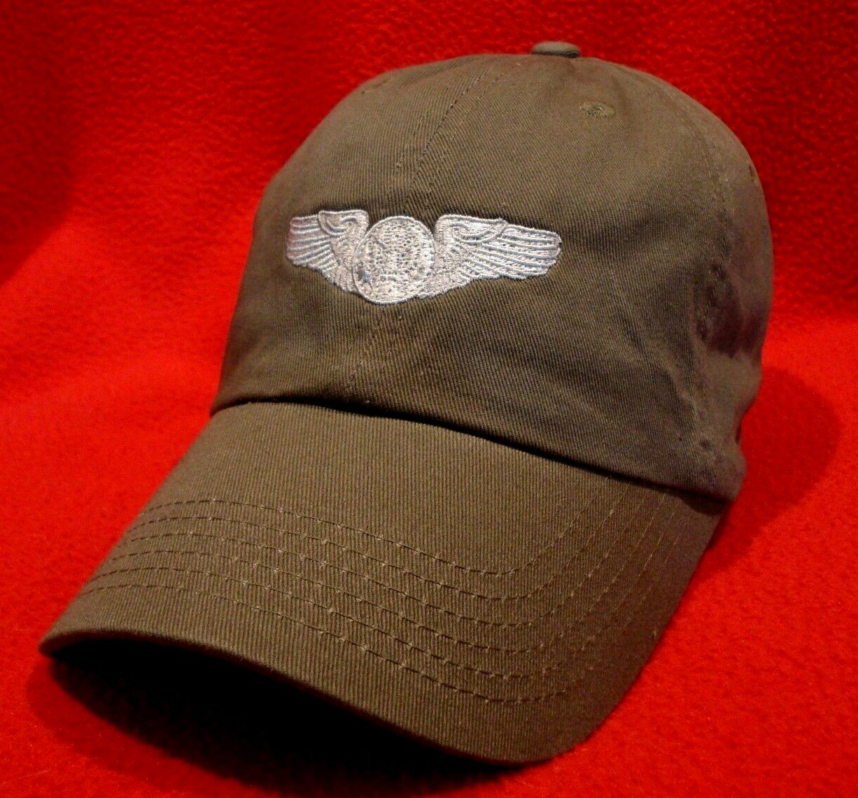 Air Force Aircrew Silver Wings ball cap low-profile aviator hat OD Green