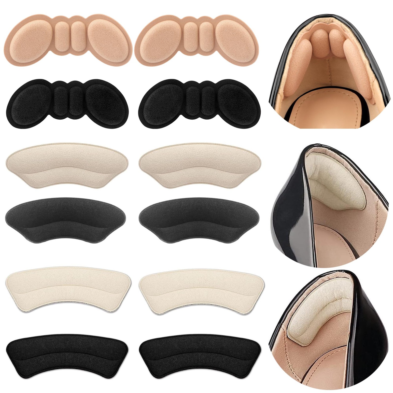Heel Pads for Loose Shoes, Heel Grips Protectors for Blisters, Filler Make Sh...