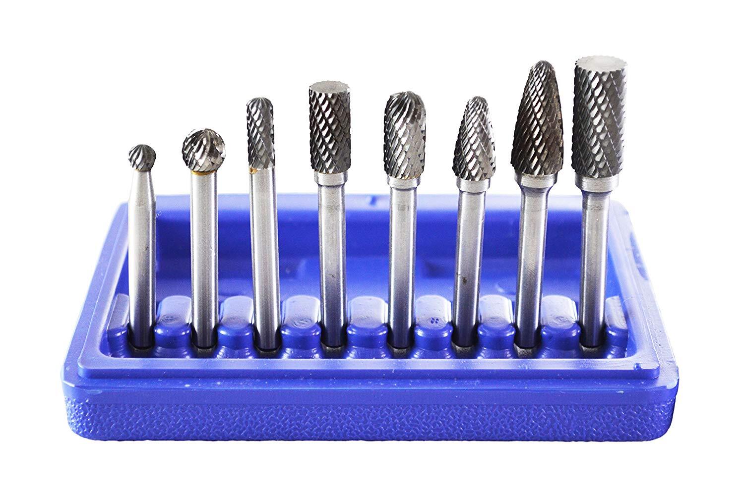 Astro Pneumatic 2181 8 piece Double Cut Carbide Rotary Burr Set