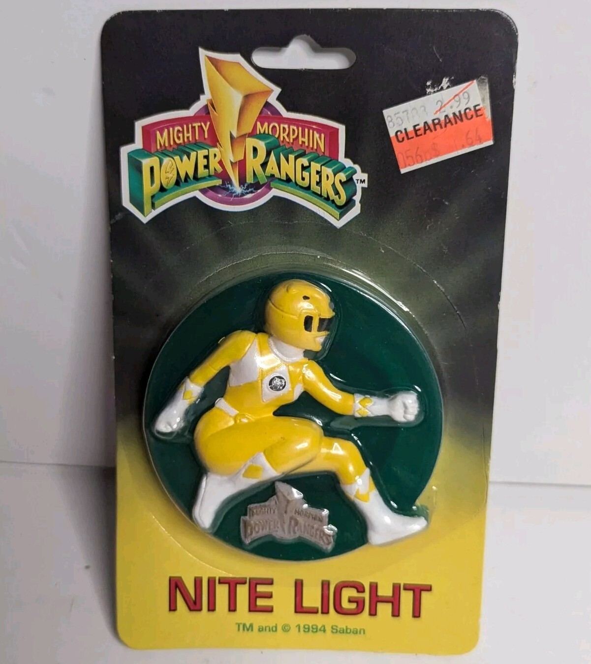 Vintage Mighty Morphin Power Rangers Yellow Ranger Night Light New 1994 Saban