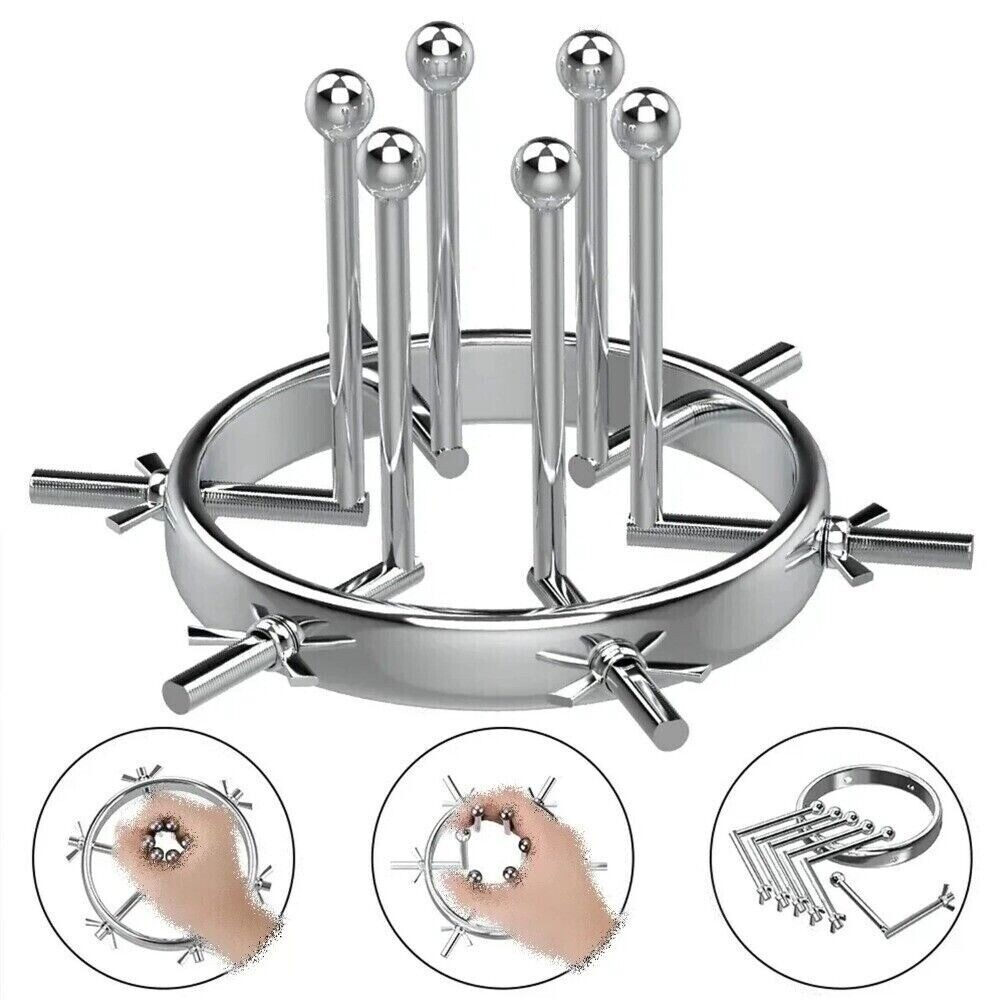 BDSM Chastity Adjustable Speculum Stainless Steel Dilator Expander Spreader Ring