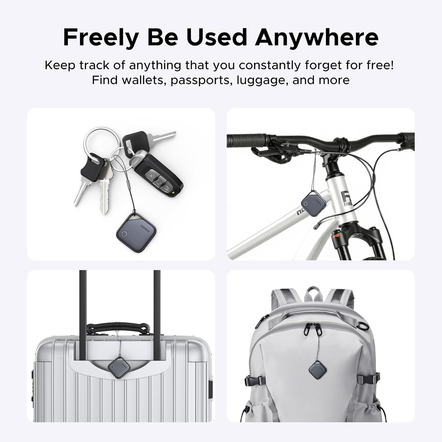 UGREEN Finetrack Air Tracker Tags (Ios Only) 4 Pack, 2-Year Replaceable Battery