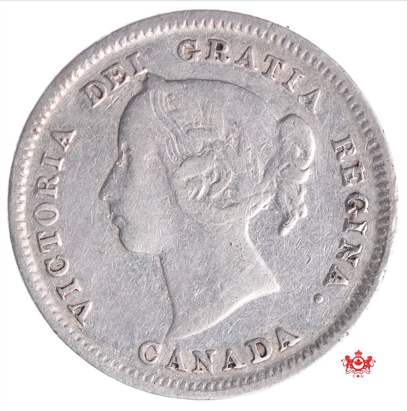 1885 Canada 5 Cents Large 5/5 - F/VF - Lot#12737