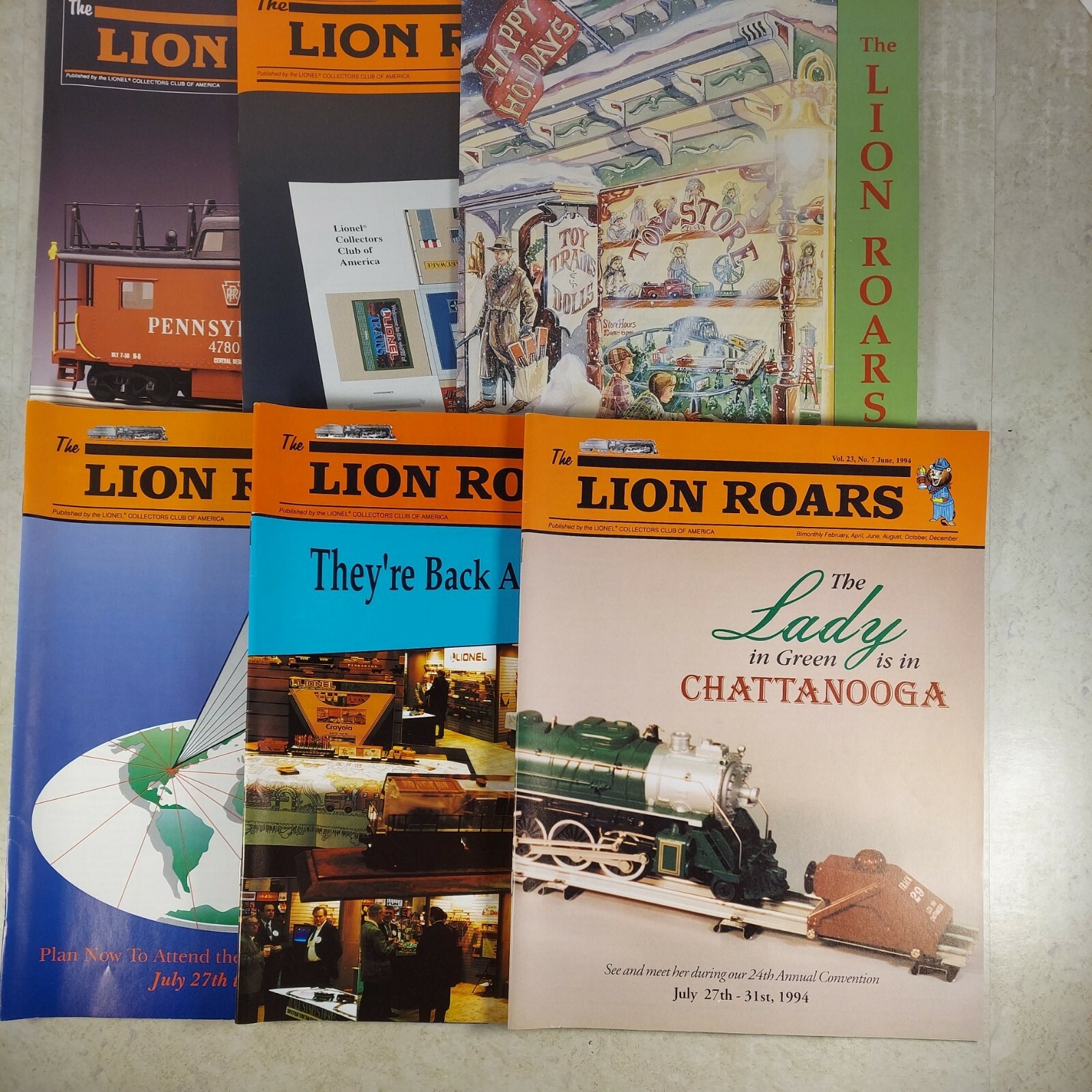 The Lion Roars Magazine Lionel Collectors Club of America Vol 23 1-6 Complete