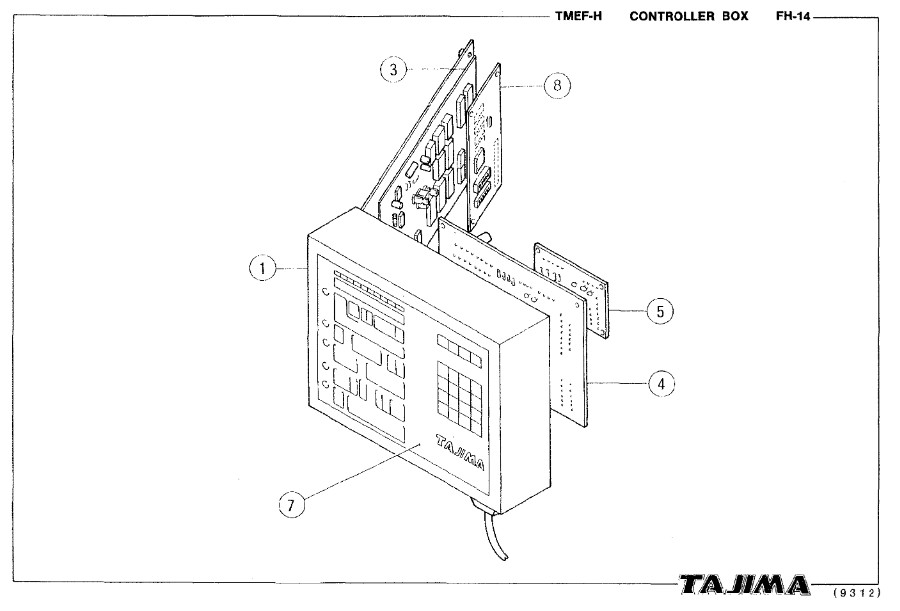 Tajima TME-HC912 *EMPTY* Controller Control Box W/Front Panel Film OEM