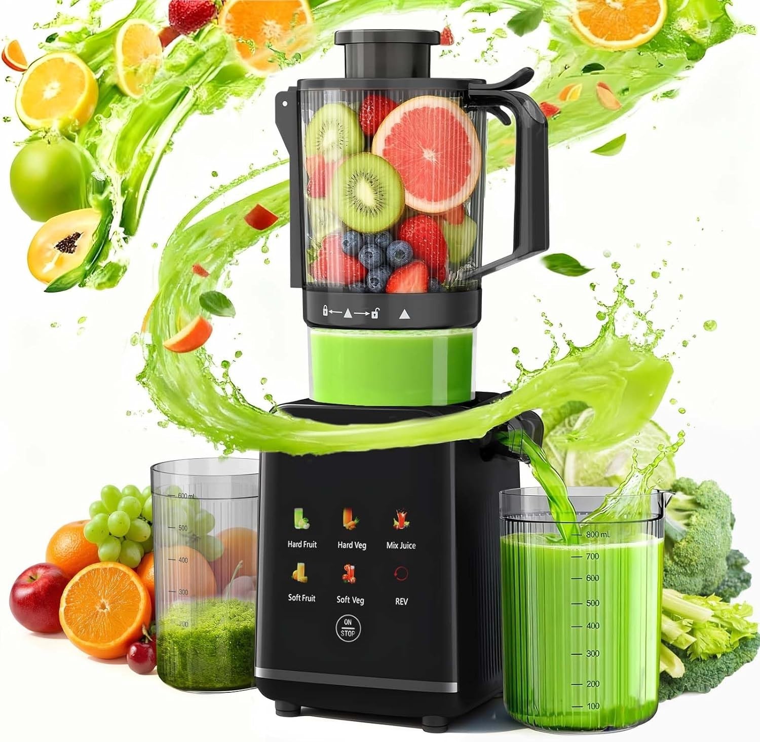 Kismile Cold Press Juicer 4.35" Wide Chute 5 Modes Quiet Slow Juicer – NIB
