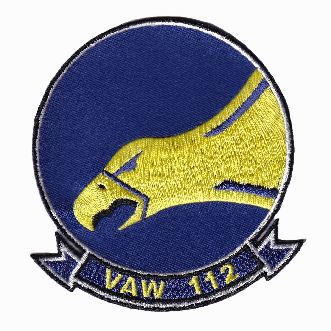 VAW-112 Golden Hawks Patch  -  With Hook and Loop, 4"