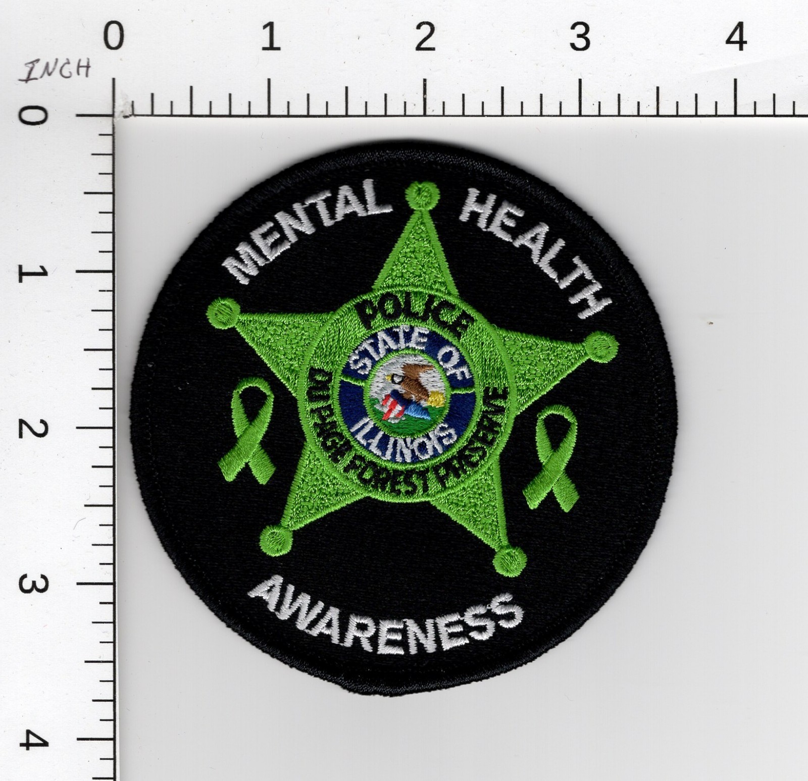 DuPAGE FOREST PRESERVE POLICE ( GREEN METAL HEALTH AWARENESS ) ILLINOIS PATCH