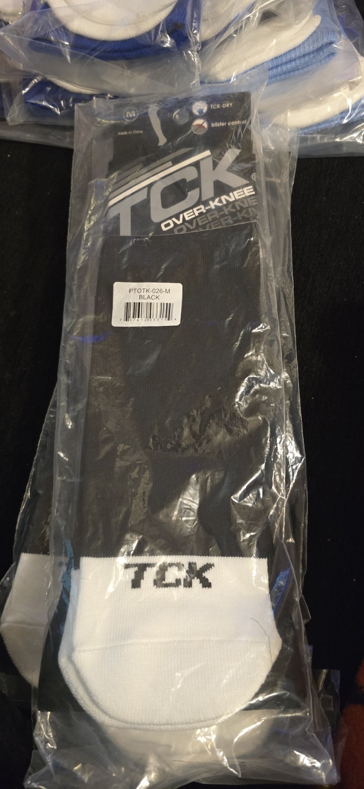 TCK Pro Performance Fit Over the Knee Baseball & Softball Medium, Black 3 PAIR