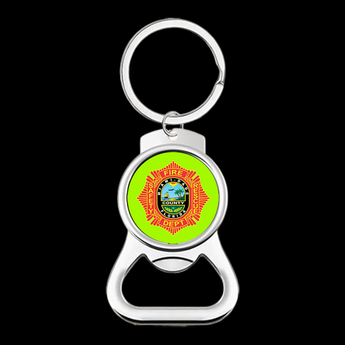 Miami Dade Fire Department Collectible Metal Keychain Bottle Opener