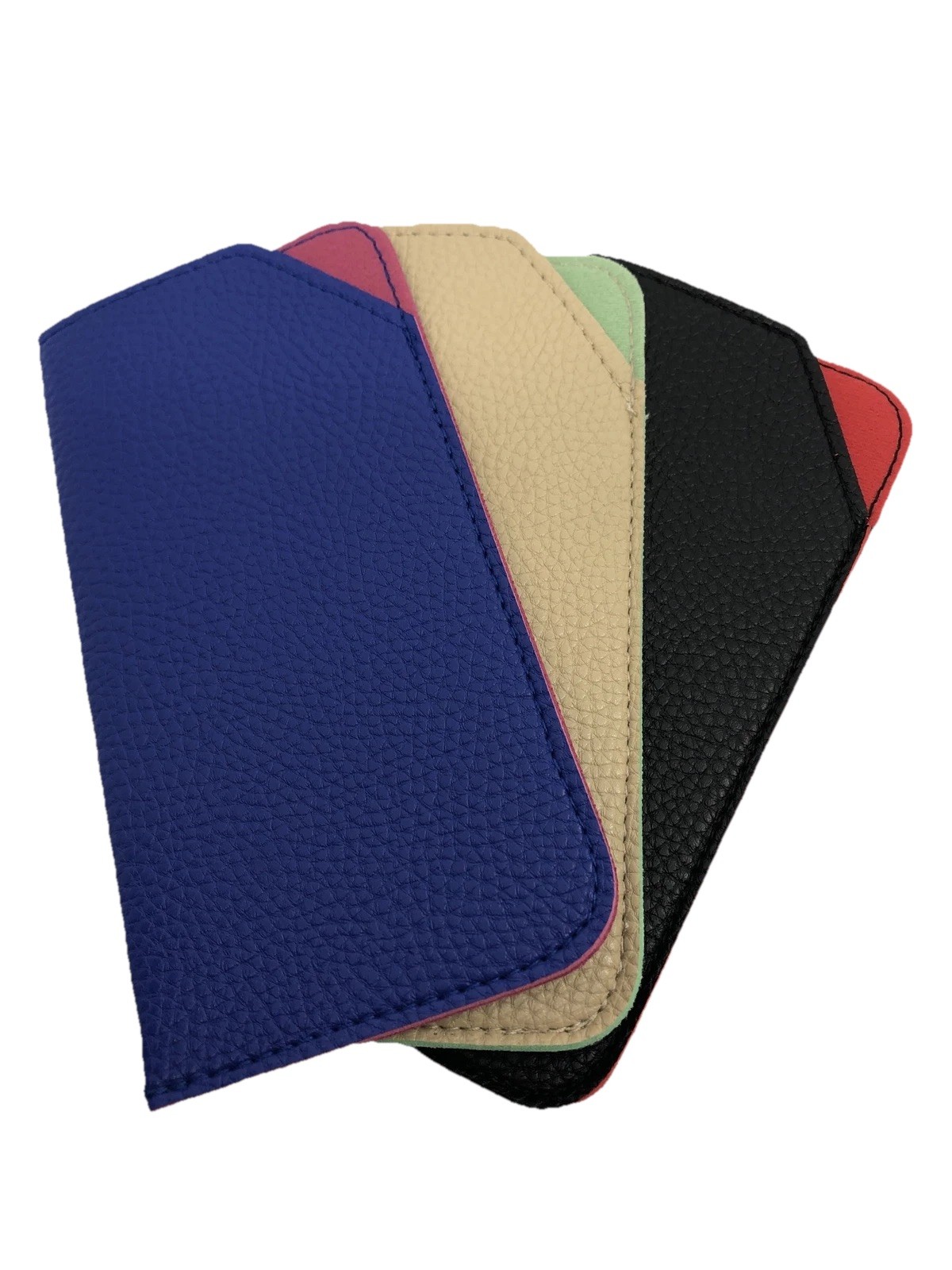 NEW Black, Blue And Tan 3 Pack Soft Slip-In Eyeglasses Case