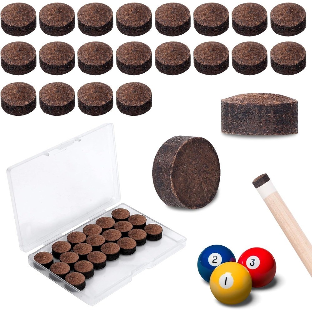 Billiard Pool Cue Tips Pool Stick Replacement Tips with Storage Box for Pool