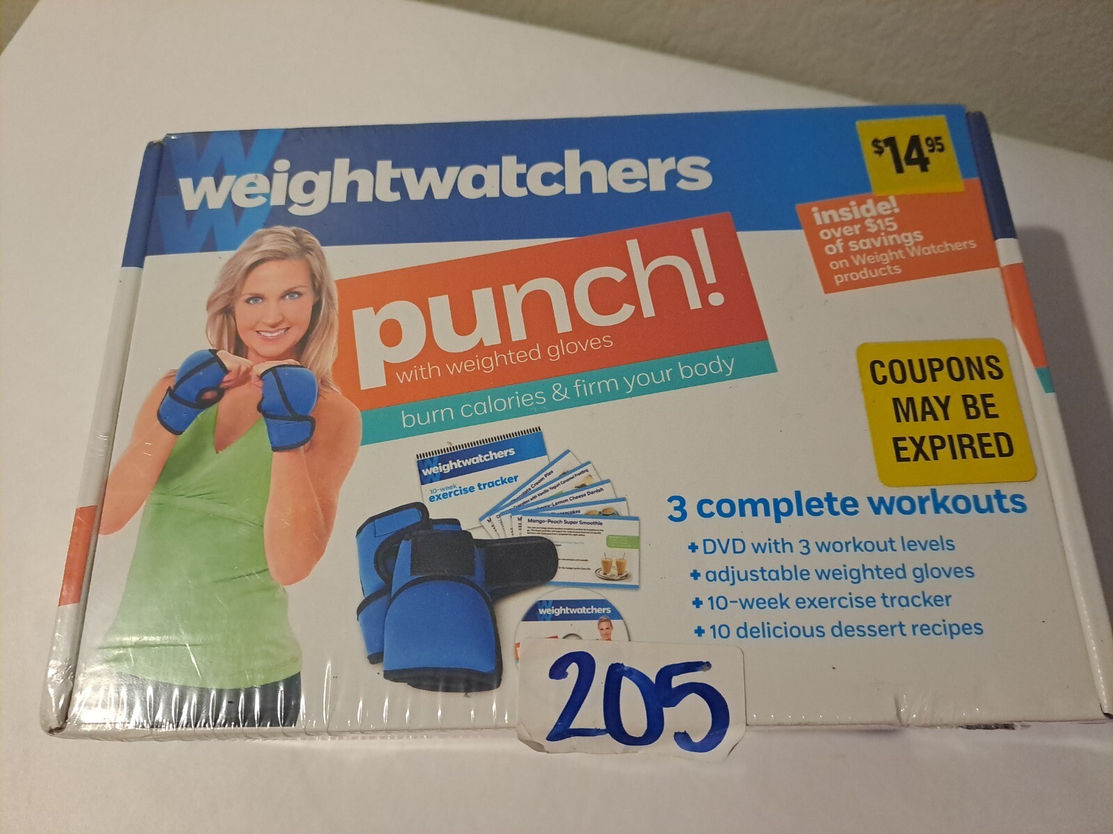 Weight Watchers Punch  DVD With 3 Work Out Levels Adjustable weighted gloves NIB