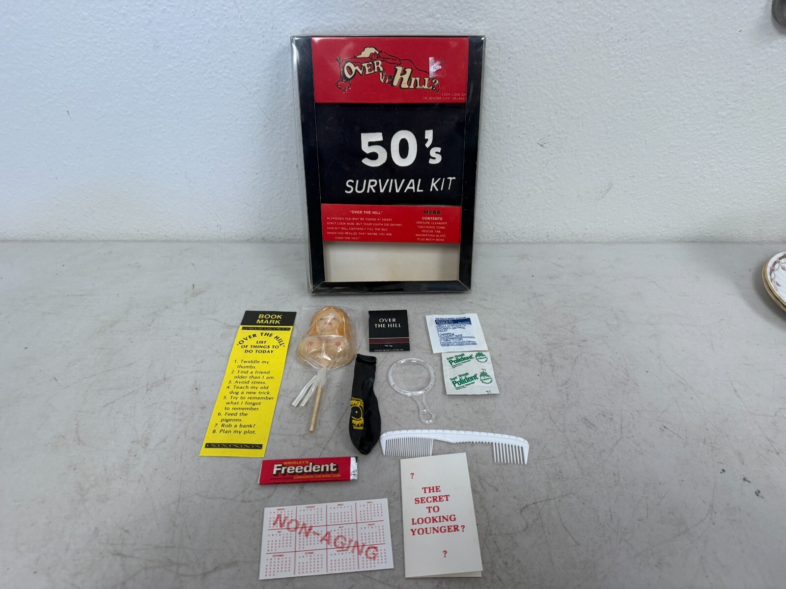 VTG Cross Your Fingers OVER THE HILL Bosom Buddy Bra Gag Gift Novelty Survival