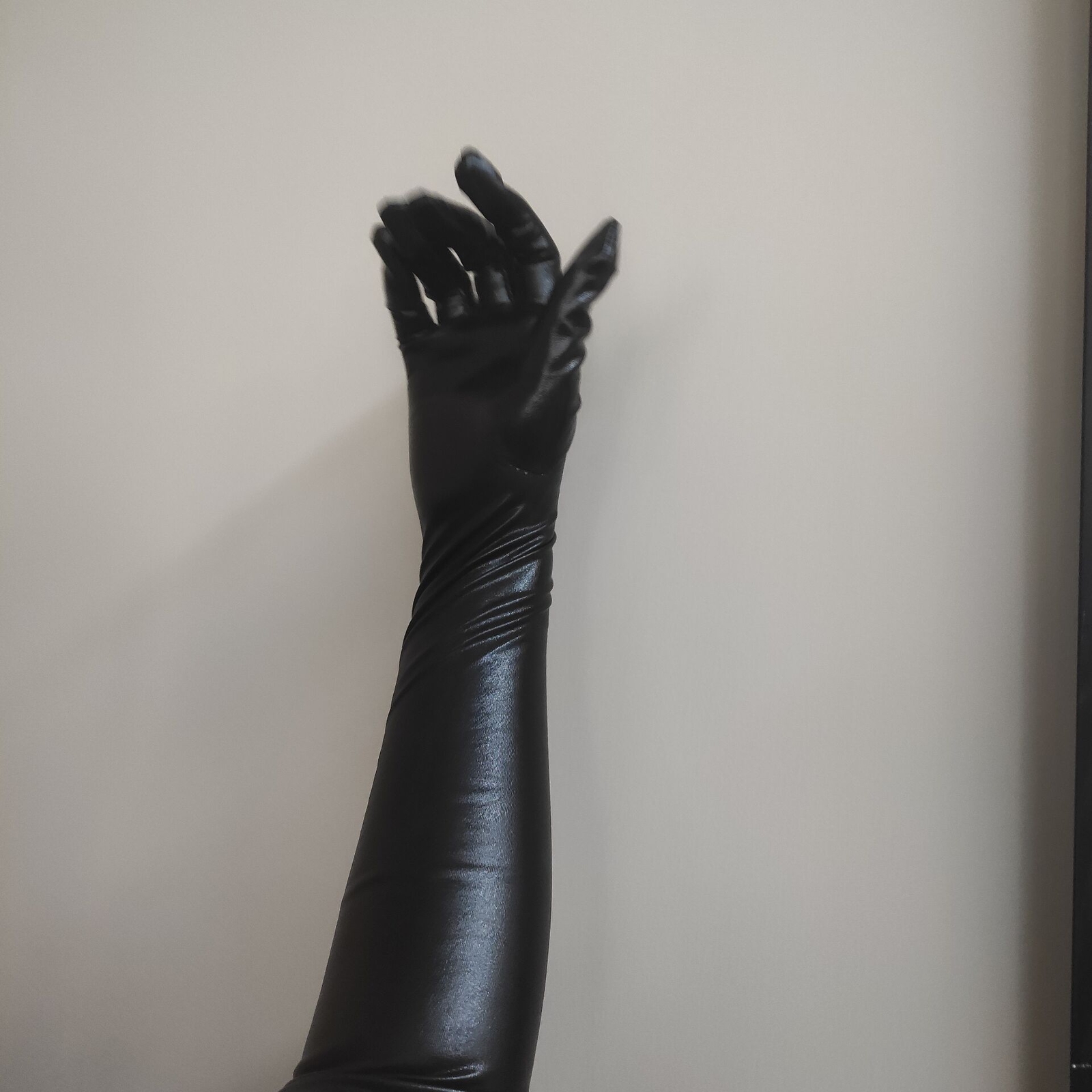 Patent Leather Black Wet Long Gloves Women Men Cosplay BDSM Bondage Slave Games