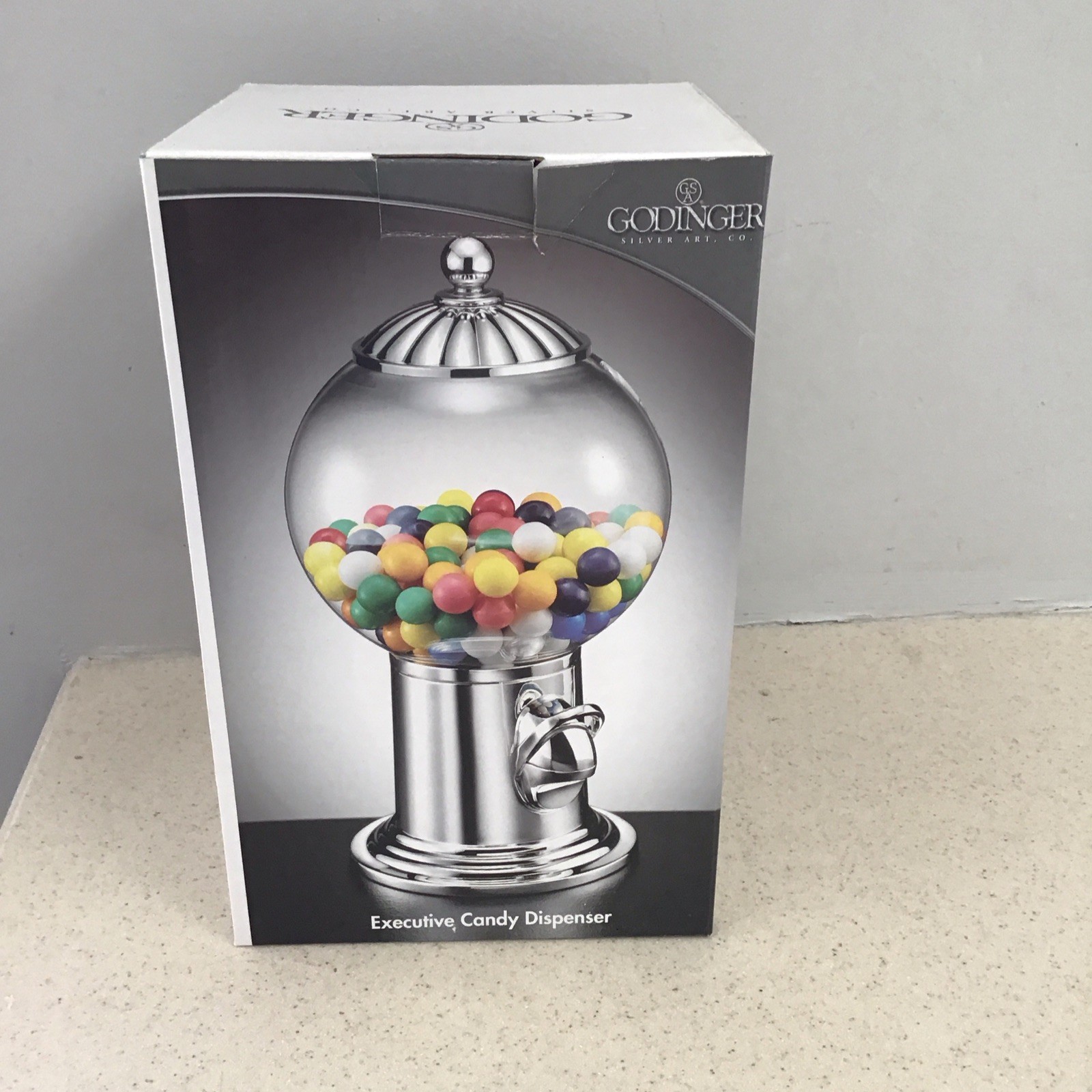 Godinger Silver Art Co Executive Candy Dispenser Nickel Plated Gumball Machine
