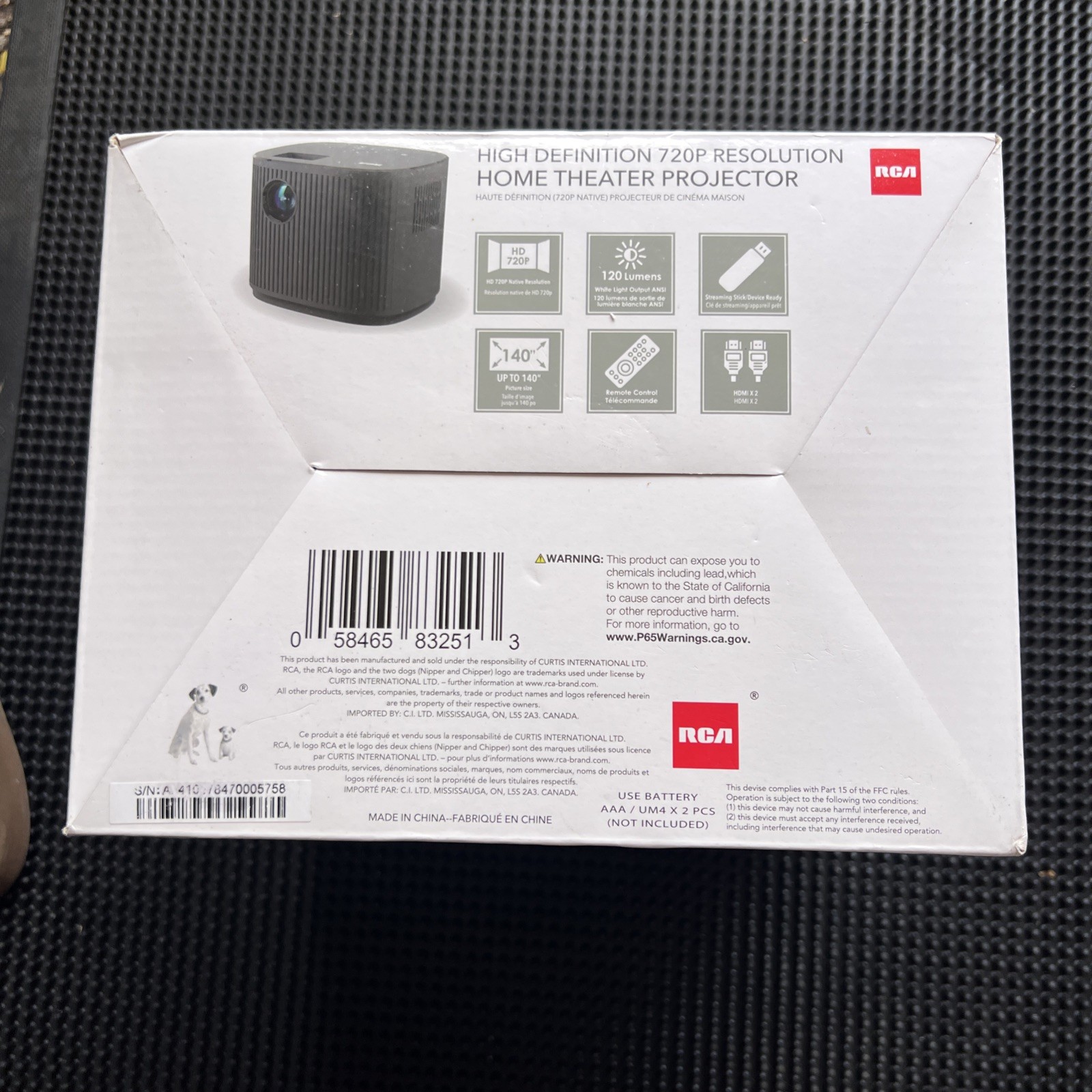 RCA High Definition 720P Resolution Home Theater Projector