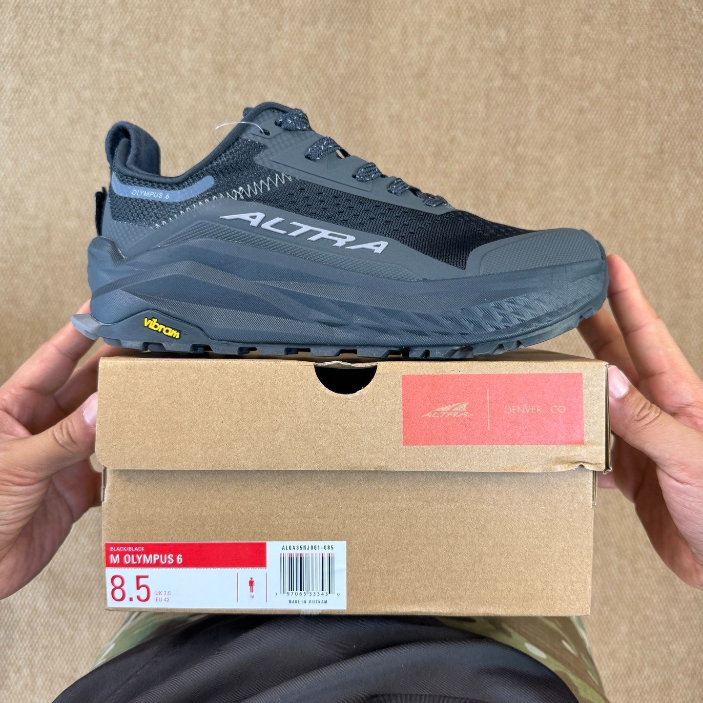 Altra Olympus 6 Trail-Running Shoes - Men's,Color: Black/Black, New.