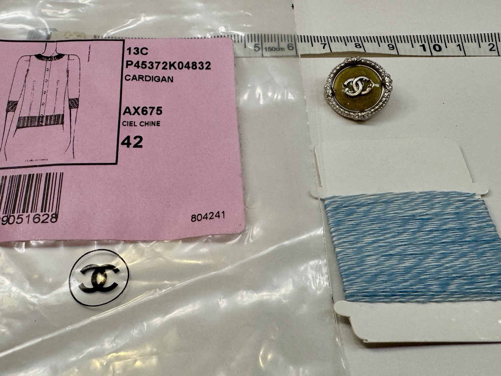 CHANEL CC Button & Thread, Authentic from Boutique, AX675 Ciel Chine