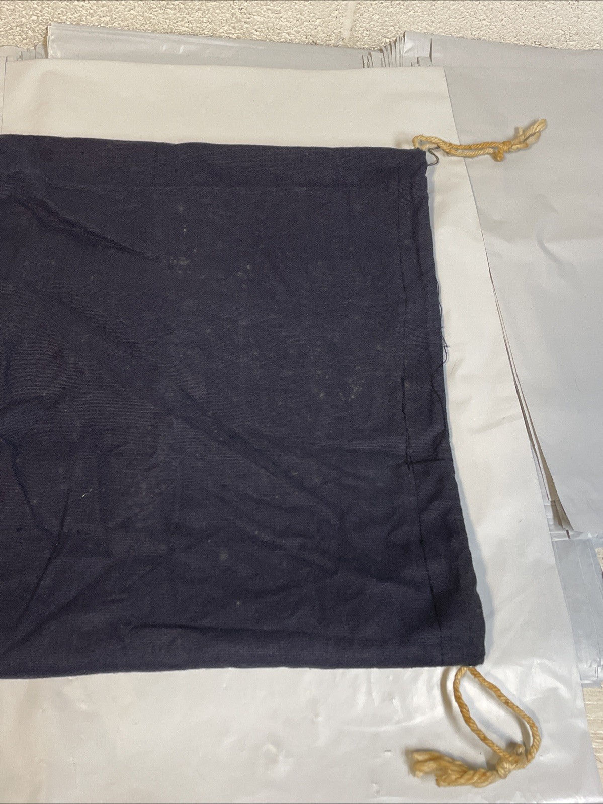 WW2 US Navy Blue Denim Barracks Laundry Drawstring Bag Sack USN 1940’s