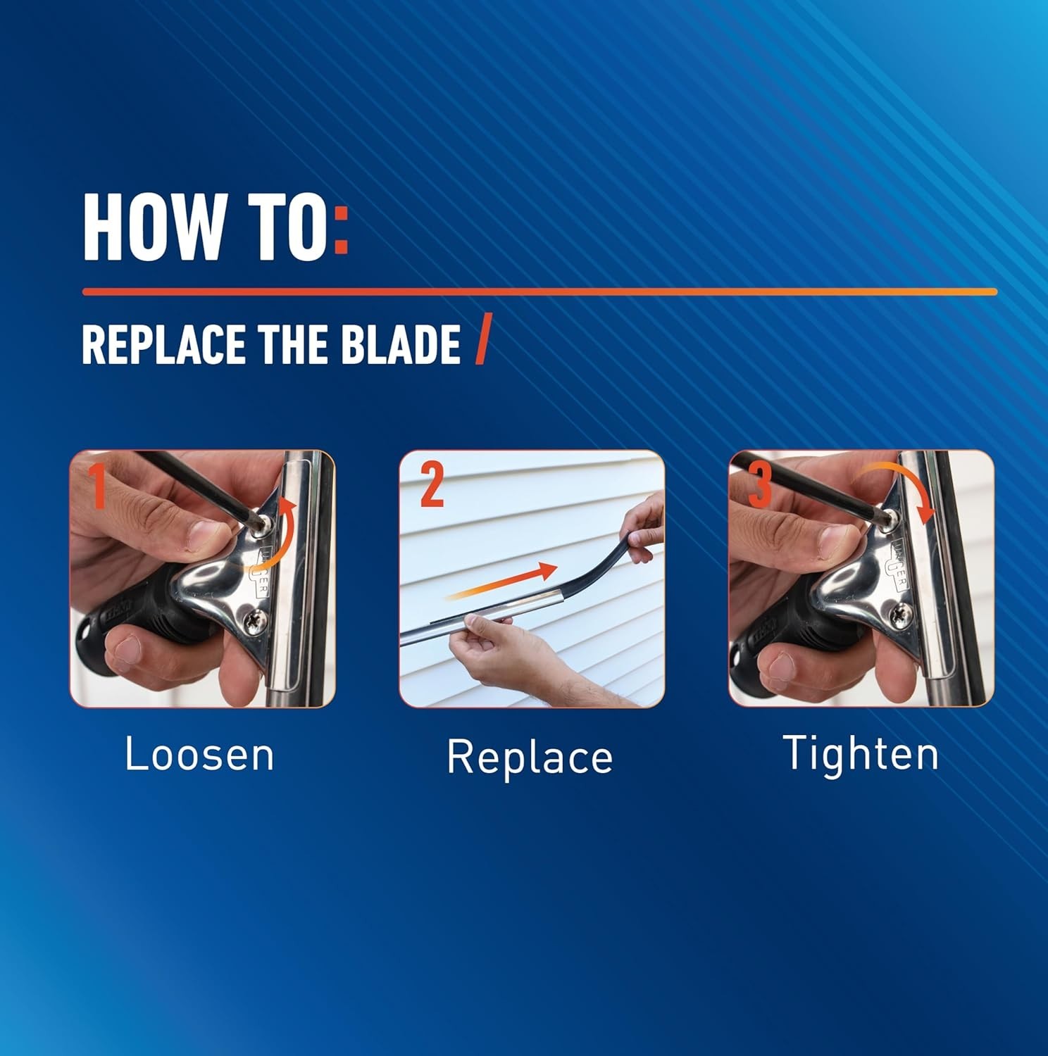 Heavy-Duty 12” Squeegee with Replacement Rubber for Effortless Window Care