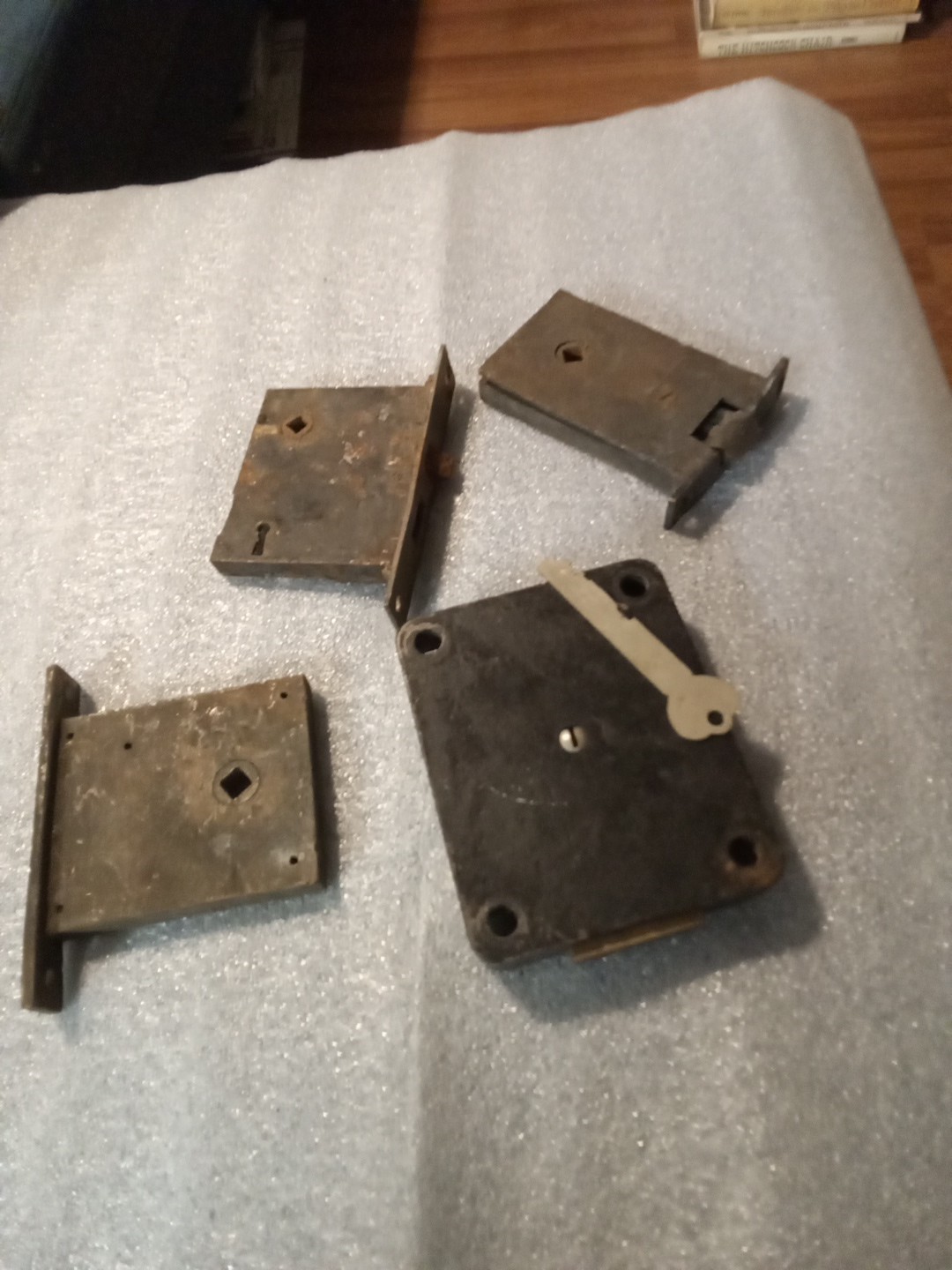4 VINTAGE MORTISE DOOR LOCKS