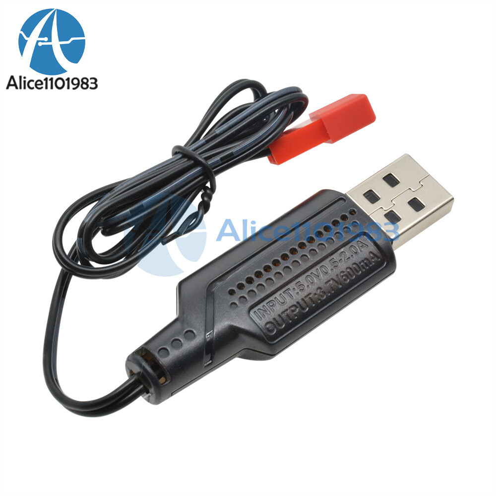 3.7V 500mA Output 1S Lipo Li-ion Battery USB Cable Charger Red JST Female Head