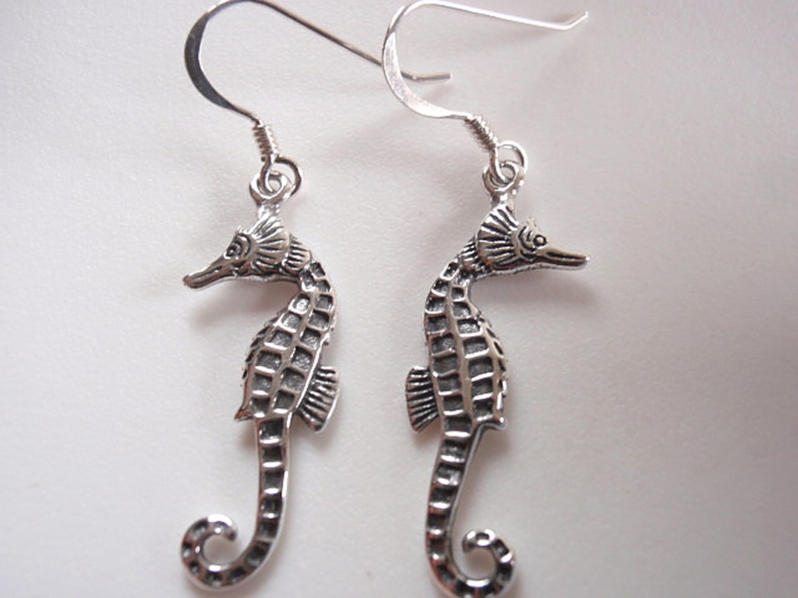 Seahorse Earrings 925 Sterling Silver Dangle Corona Sun Jewelry ocean beach sand