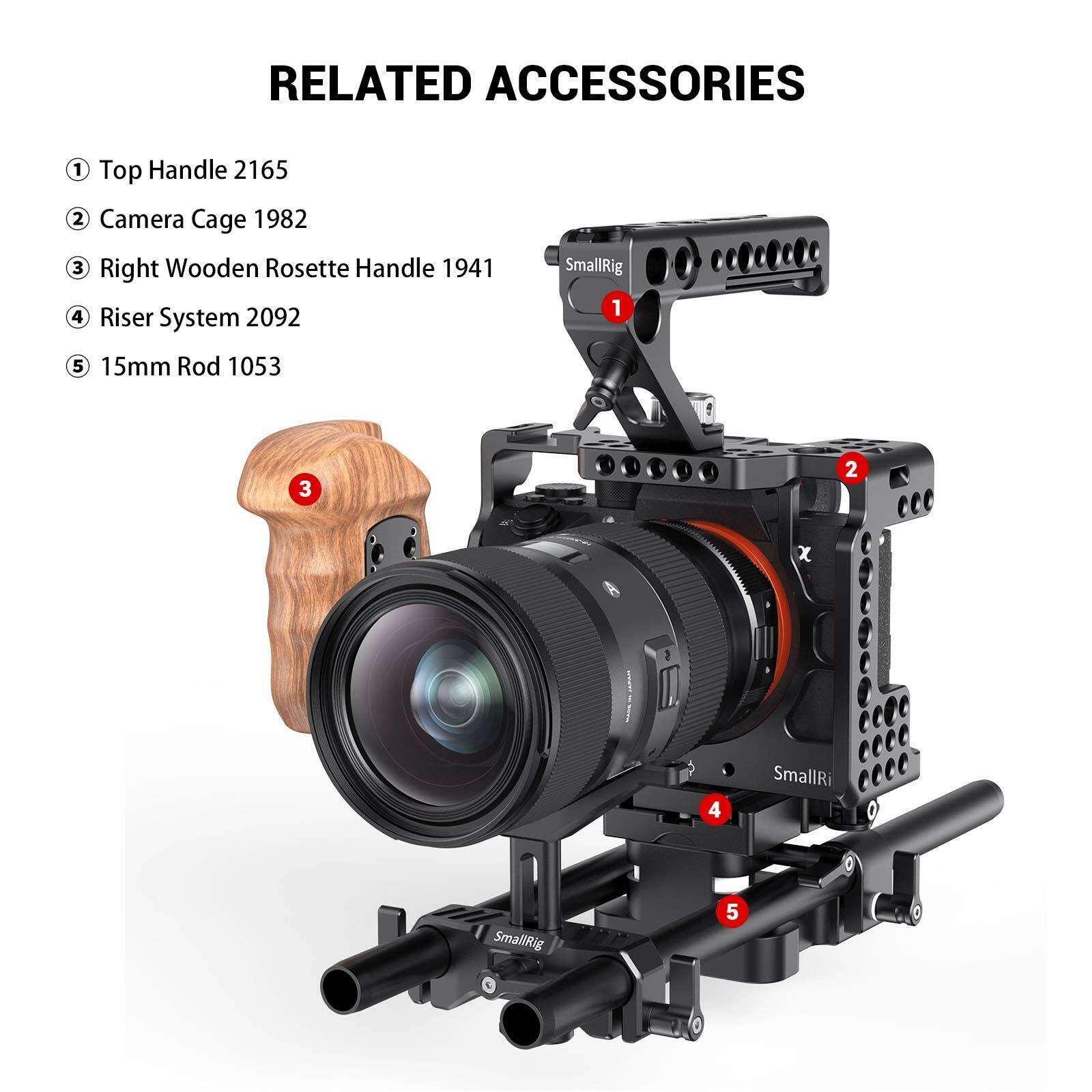 SmallRig Adjustable 15mm LWS Universal Lens Support for Camera Shoulder Rig