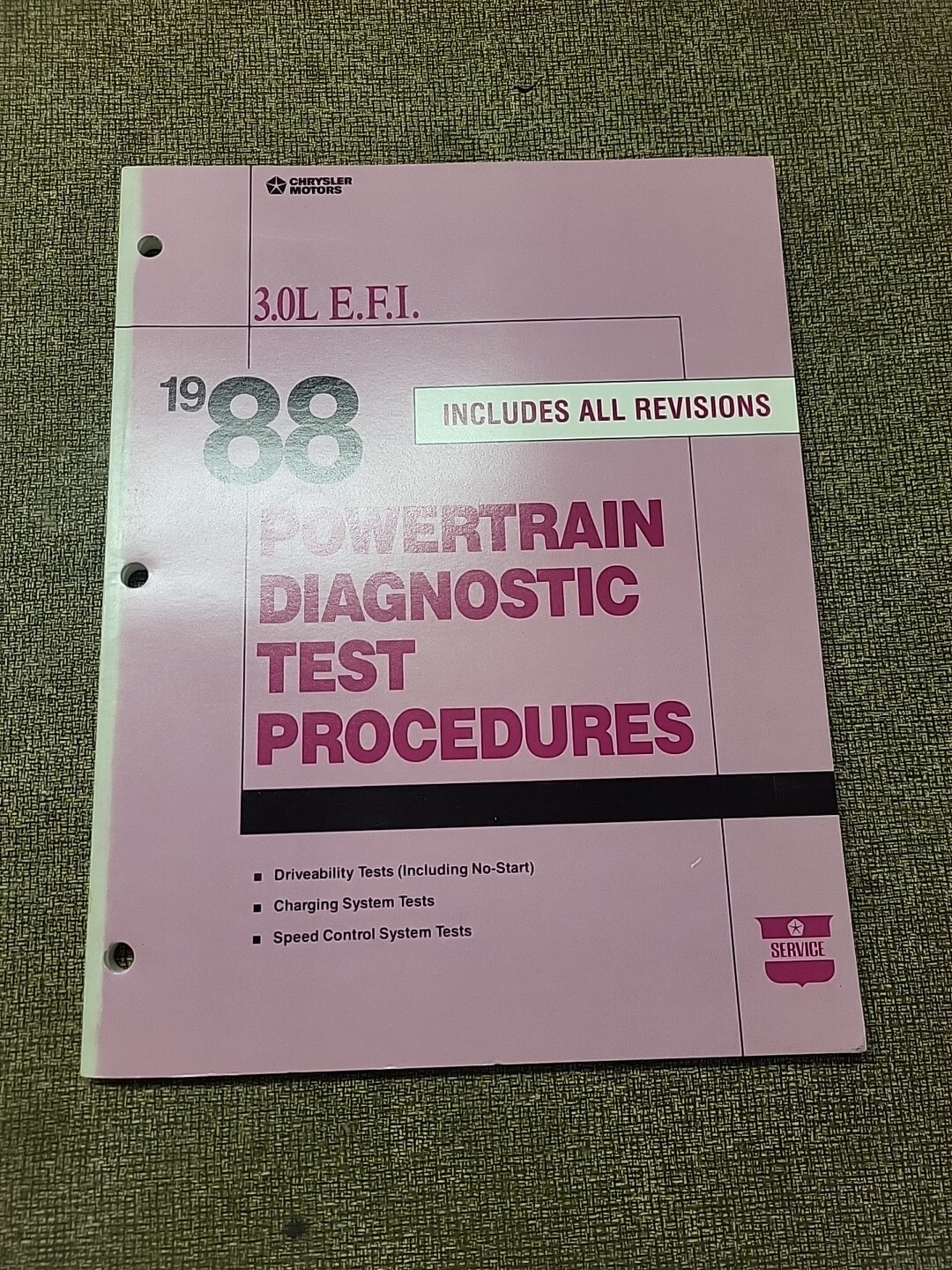 1988 Chrysler 3.0L E.F.I. Electronic Fuel Injection Automotive Training Manual