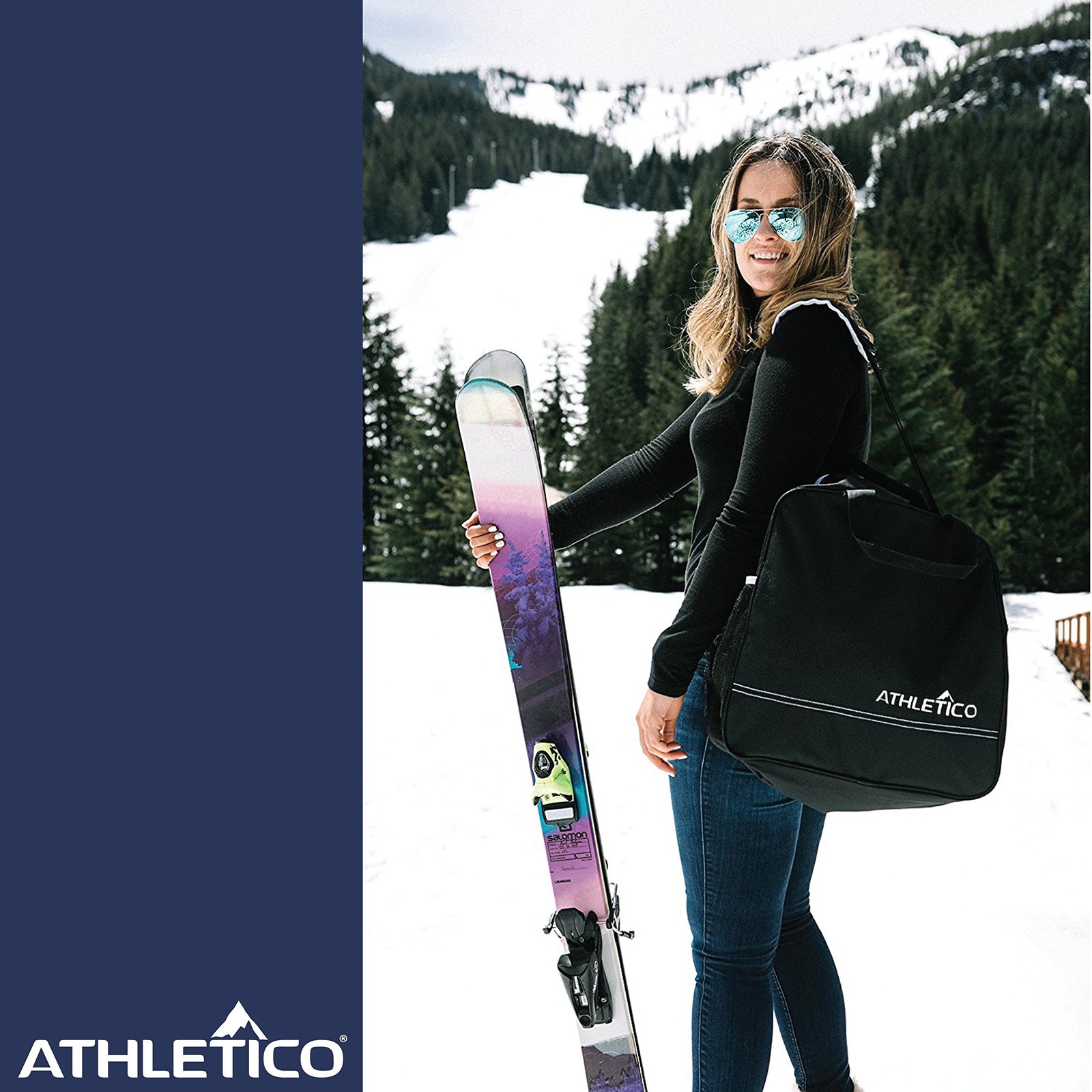 Athletico Padded Ski Bag Combo - & Separate Large, Black (Padded)