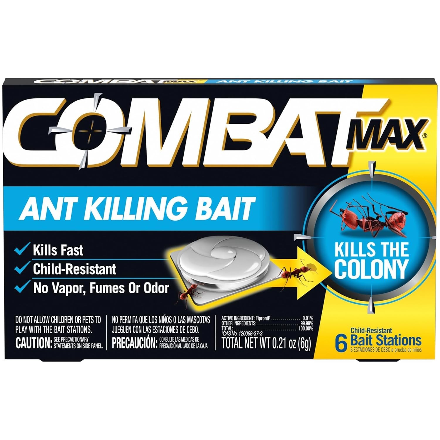COMBAT MAX Bait Station ANT KILLER In & Outdoor  6 Count