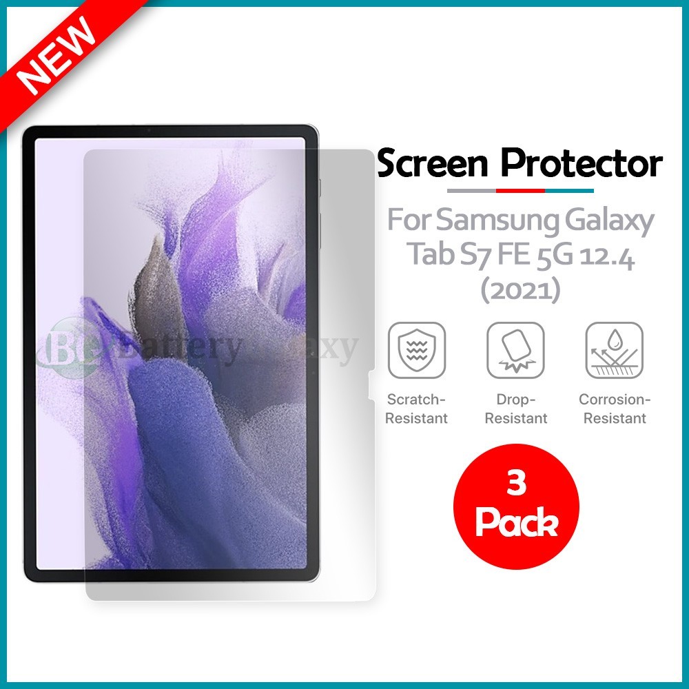 3-Pack For Samsung Galaxy Tab S7 FE 5G 12.4 (2021) Slim Screen Protector