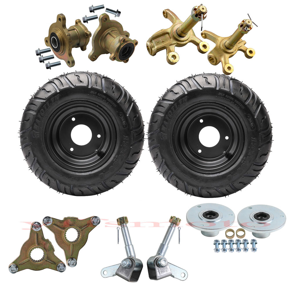 3 Stud Axle Wheel Rim Hub Steering Knuckle 6'' Tires for Taotao Quad 110cc 125cc
