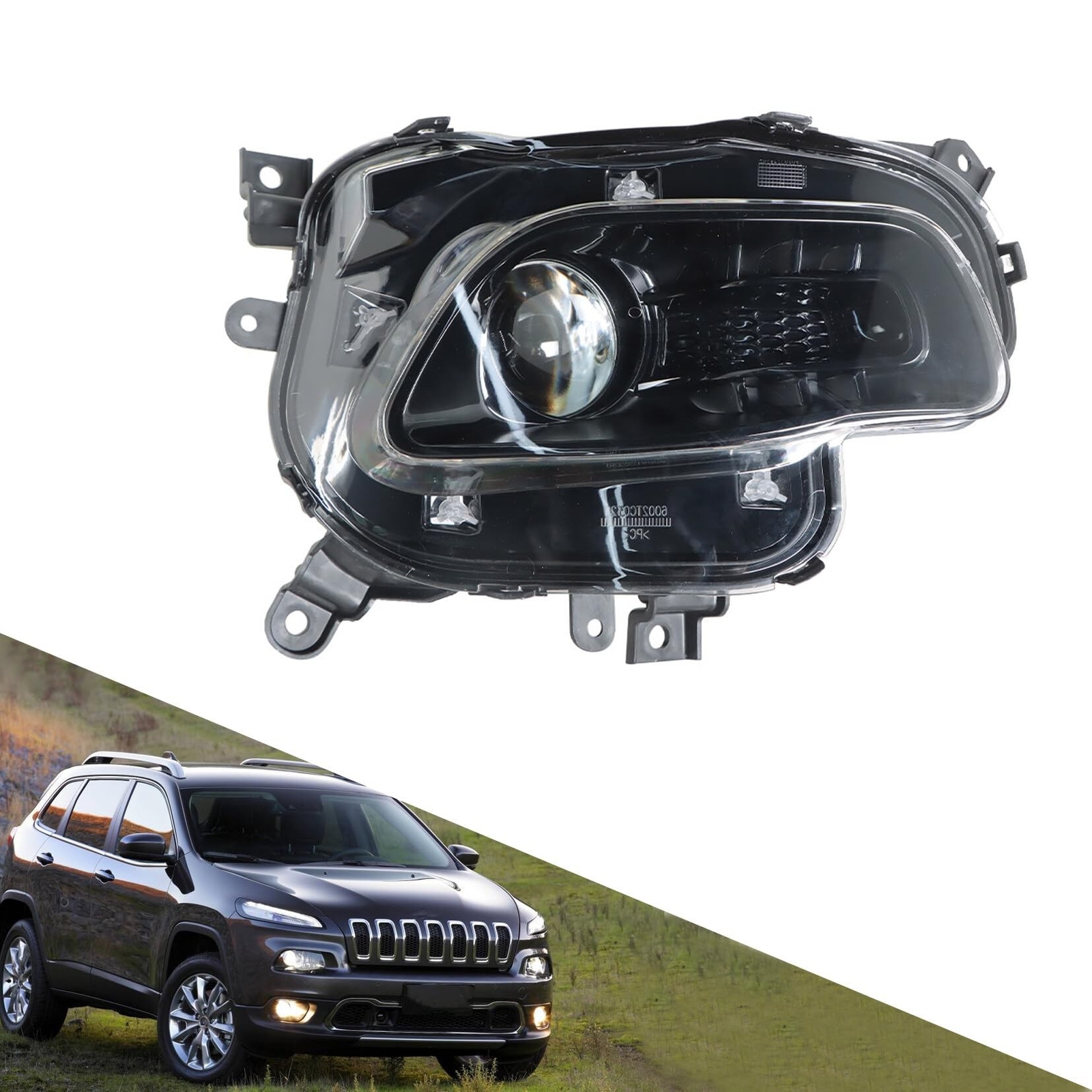 Headlight Assembly Headlamp Halogen Black Right Side Replacement for 2014-201...
